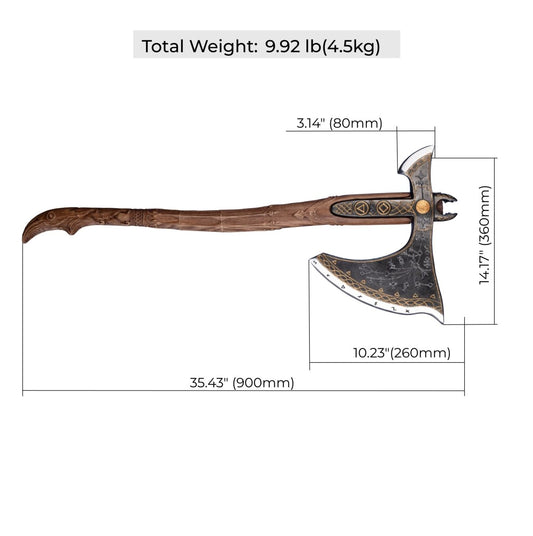 Handcrafted Leviathan axe with glow in the dark runes