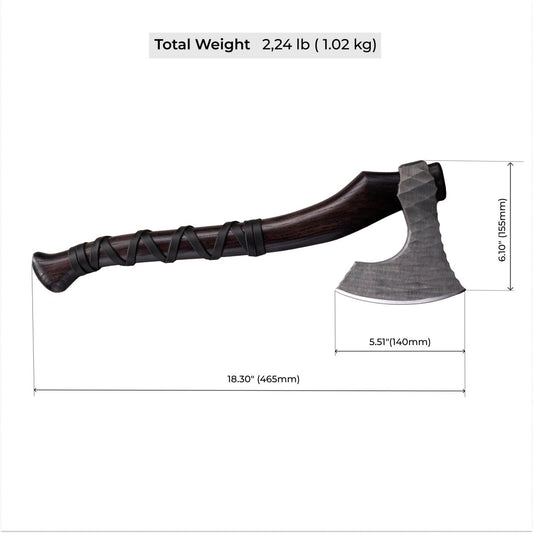 Hand forged axe “Sterk Vorley” with leather cover