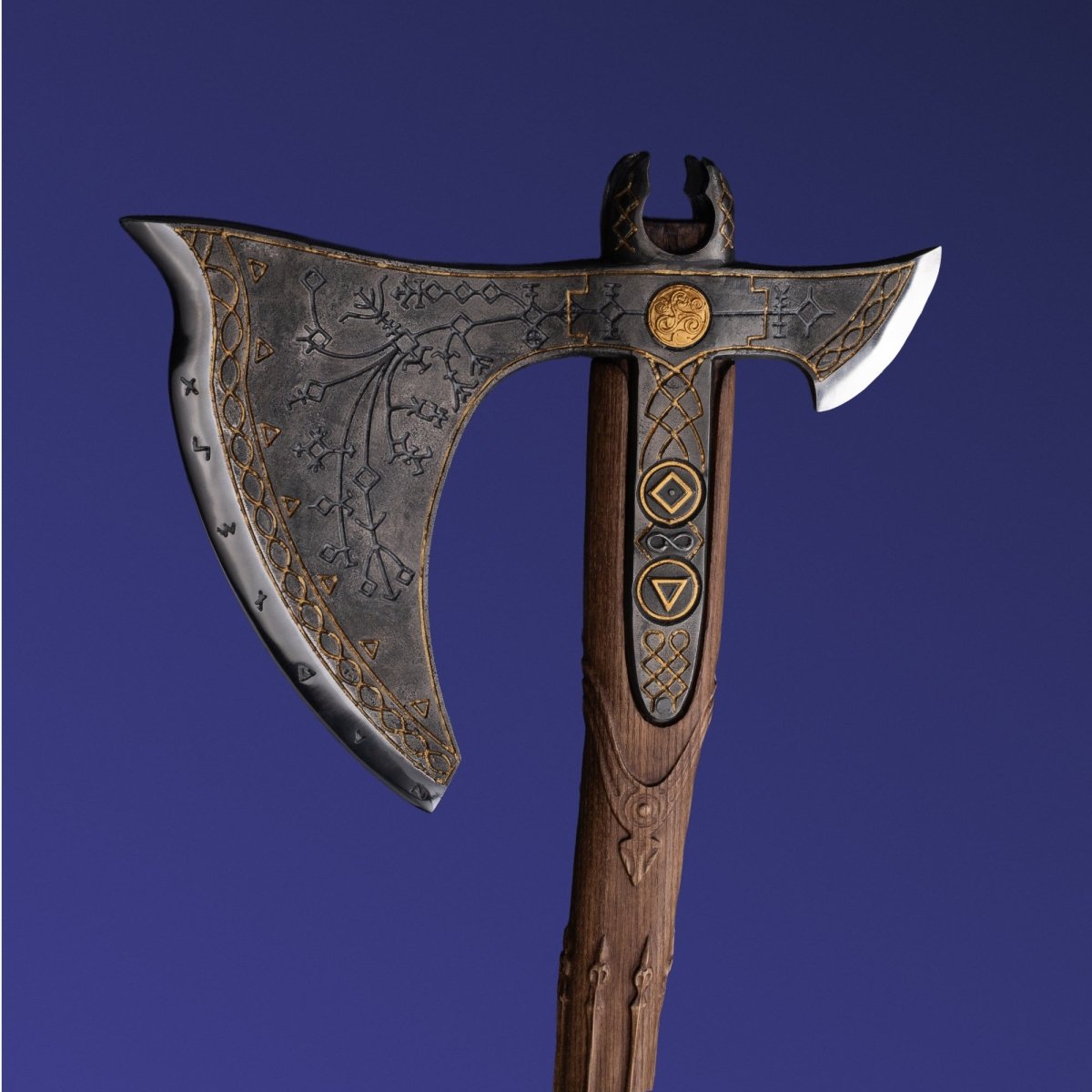 Handcrafted Leviathan axe with glow in the dark runes