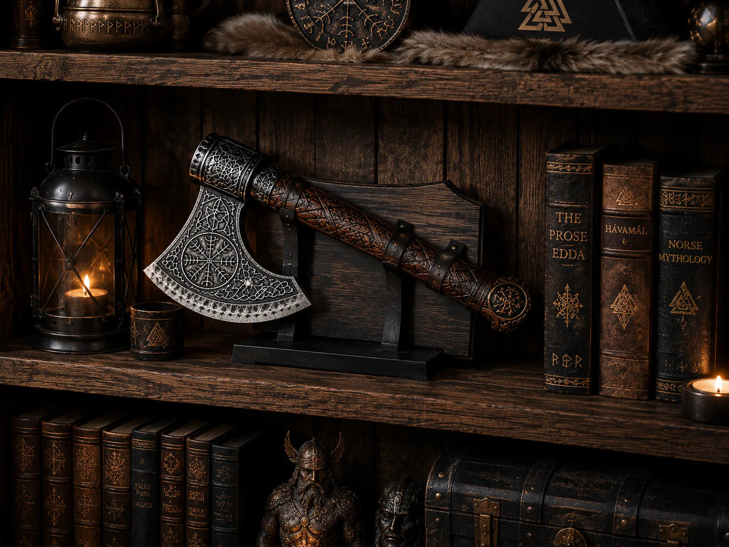 Collector shelf with Ramaic axe